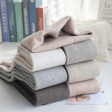 500克秋冬日系新款仿羊绒蛋白连裤竖条纹加绒超厚收腹提臀打底裤