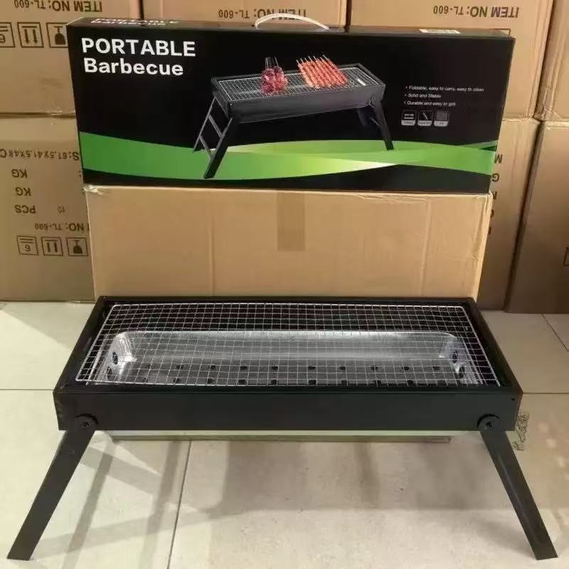 Large Household Bbq Grill Thickened Charcoal Grill with Pull-Out Carbon Mesh Portable Outdoor Barbecue Machine