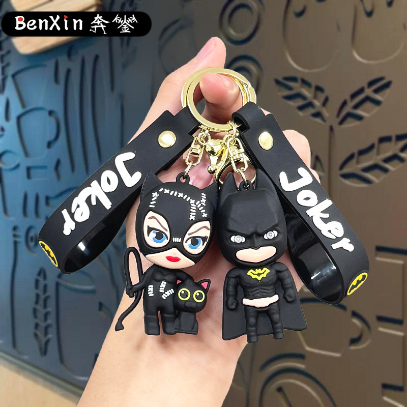 Creative Cartoon Superhero Clown Keychain Batman Pendant Car Keychain School Bag Pendant Small Gift