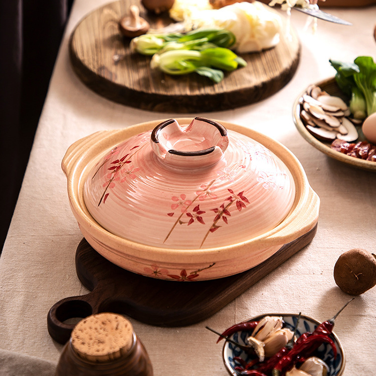 万土烧砂锅家用煲汤锅土锅小炖锅煮粥炖肉做菜耐高温 燃气灶明火