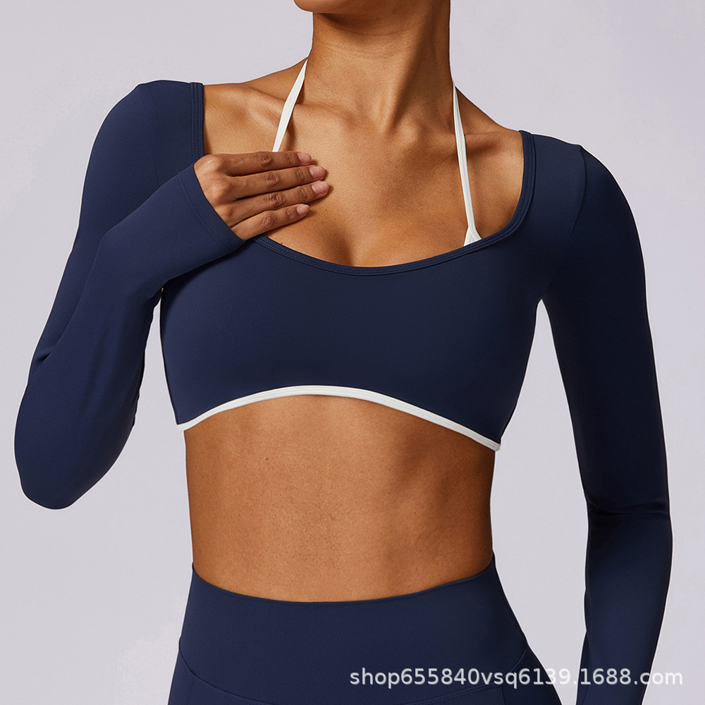 Desnudo delgado seco rápido ropa de yoga de espalda camiseta deportiva de manga larga camiseta de ejercicio de manga larga image 7