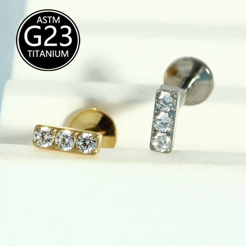 Labret piercing jewelry detail image