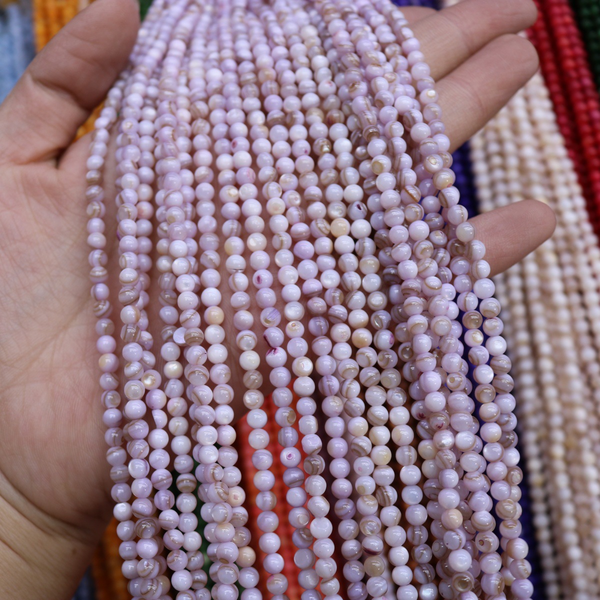 Conchas de agua dulce naturales cuentas mixtas de color 4mm color monocromático bolas perlas sueltas diy joyería accesorios joyería al por mayor image 28