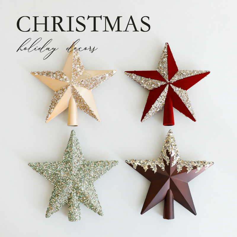 Amazon クリスマスツリー オーナメント デコレーション クリスマス クリスマスツリー スタイリング トップスター ホリデーシーン レイアウト 五芒星|undefined