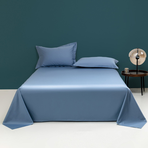 100 count long staple cotton sheet single piece wholesale cotton solid color 1.5 single double pure cotton quilt pillowcase three piece set