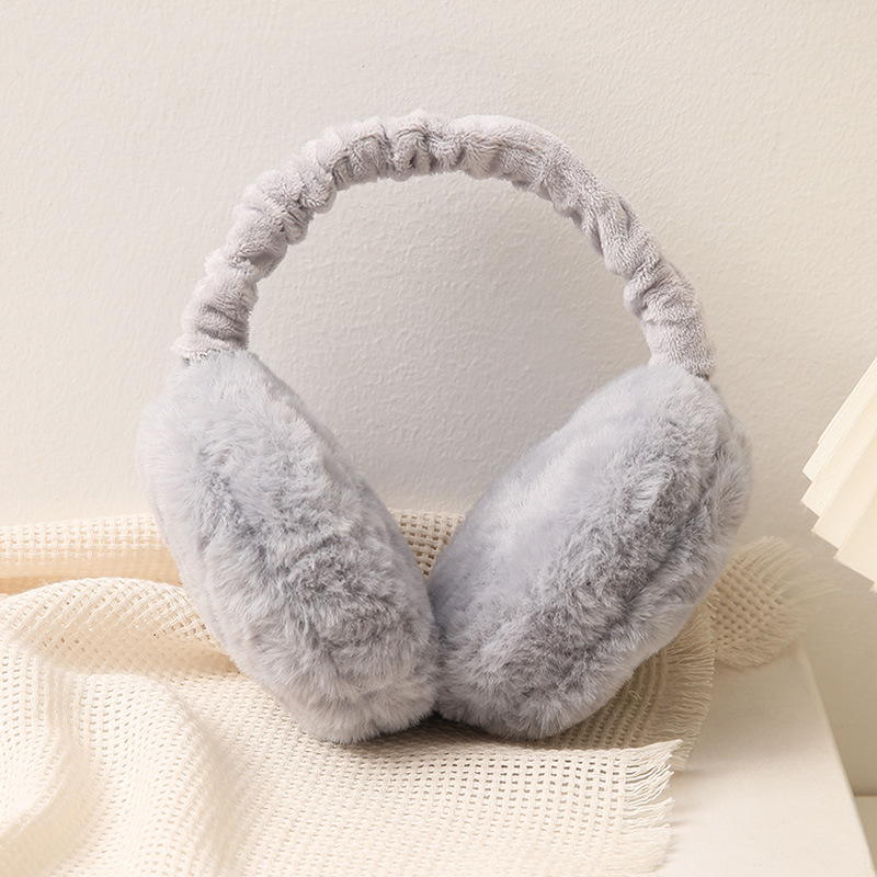 Transfronterizo invierno cálido auriculares plegables protectores de oídos de peluche color sólido a prueba de frío para hombres y mujeres auriculares peludos