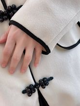 加肥加大码女装胖mm春秋新款中式毛呢风外套200斤洋气盘扣上衣