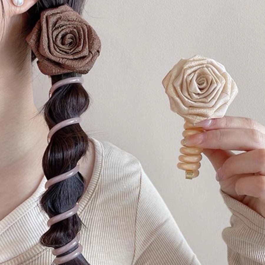 Rosas secas burbujas trenzas cabello línea telefónica bucles de cabello trenzado artefactos de cabello de alta calidad tocado