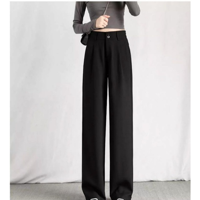 Pantalones de traje de alto nivel de color café para mujeres verano delgado 2026 nuevo cintura alta hielo fresco pantalones de piernas anchas image 6