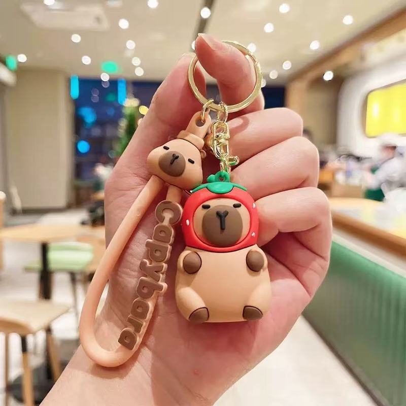 漫画カピバラカピバラキーホルダーペンダントクリエイティブかわいい人形カップル車のペンダント小さなギフト卸売|undefined