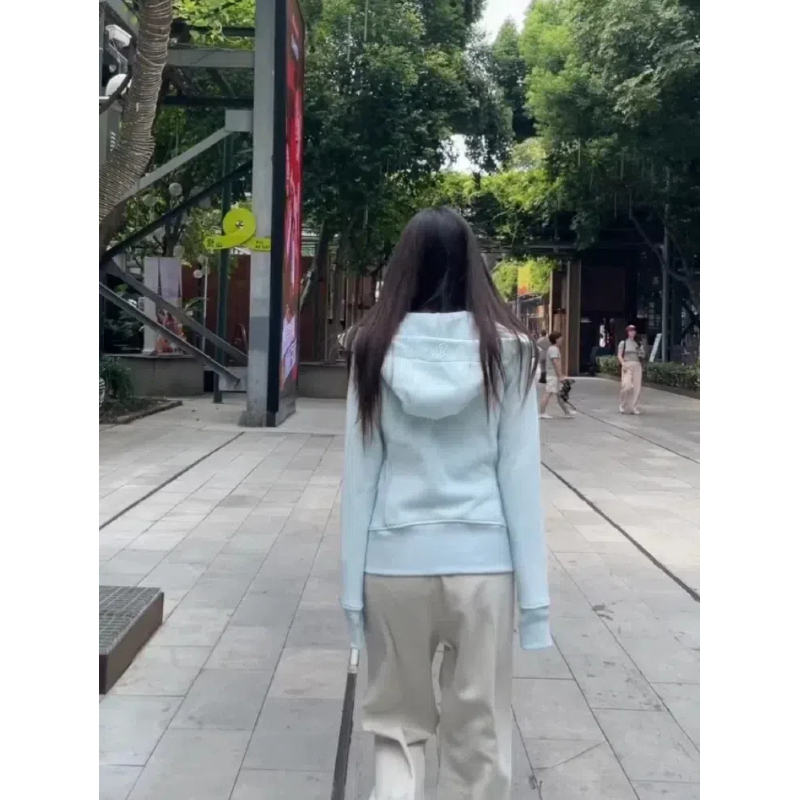 灰色修身卫衣外套女款早秋穿搭正肩收腰连帽上衣显瘦紧身收腰|undefined