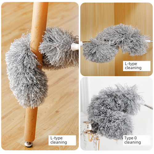 Home dust removal feather duster stainless steel extendable fiber duster, not a feather duster, dust removal duster for dust sweeping 2.8 meters