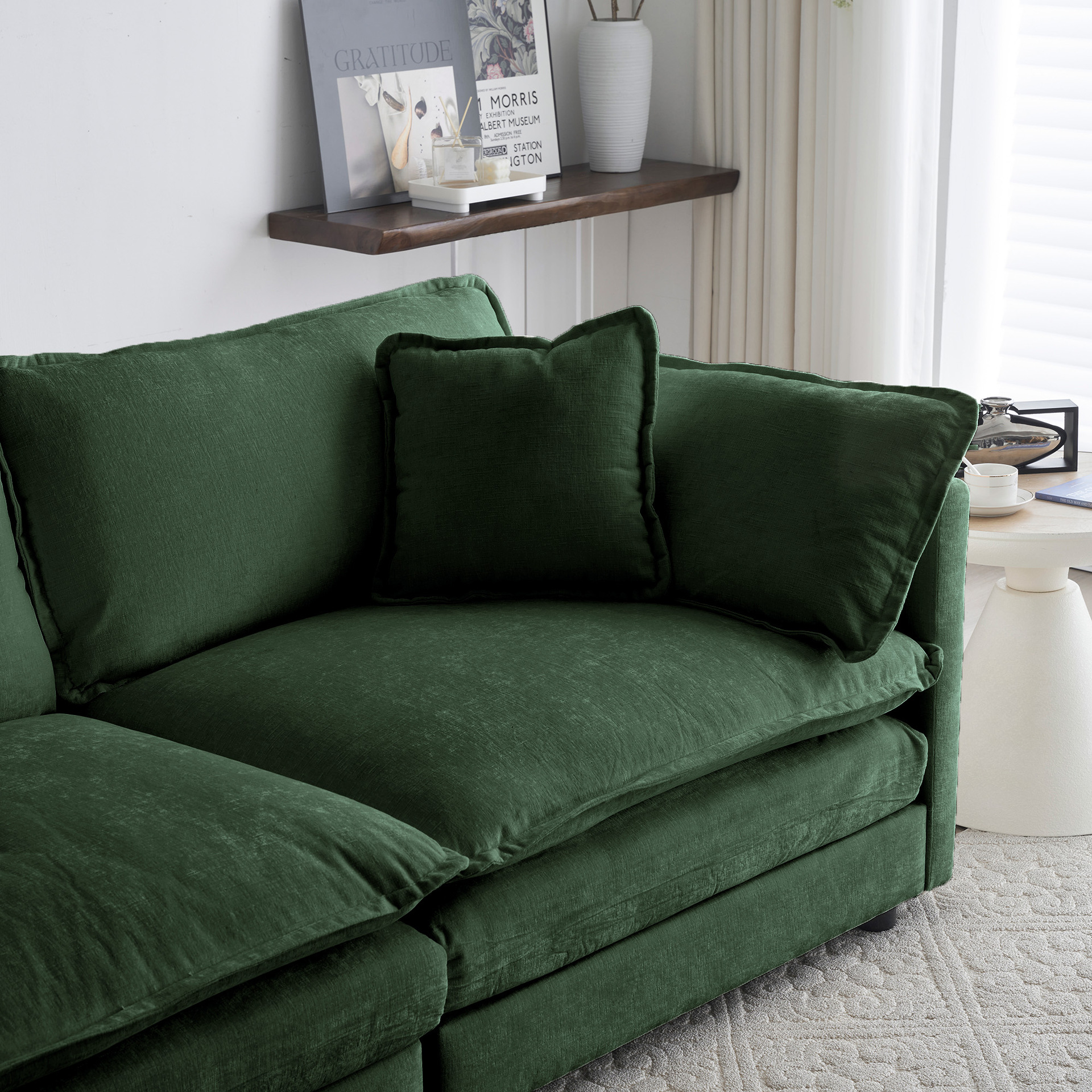 Taburete de pie de lujo ligero italiano taburete de sofá largo casero taburete de sofá de madera maciza pie de asiento taburete de sofá bloque de tofu