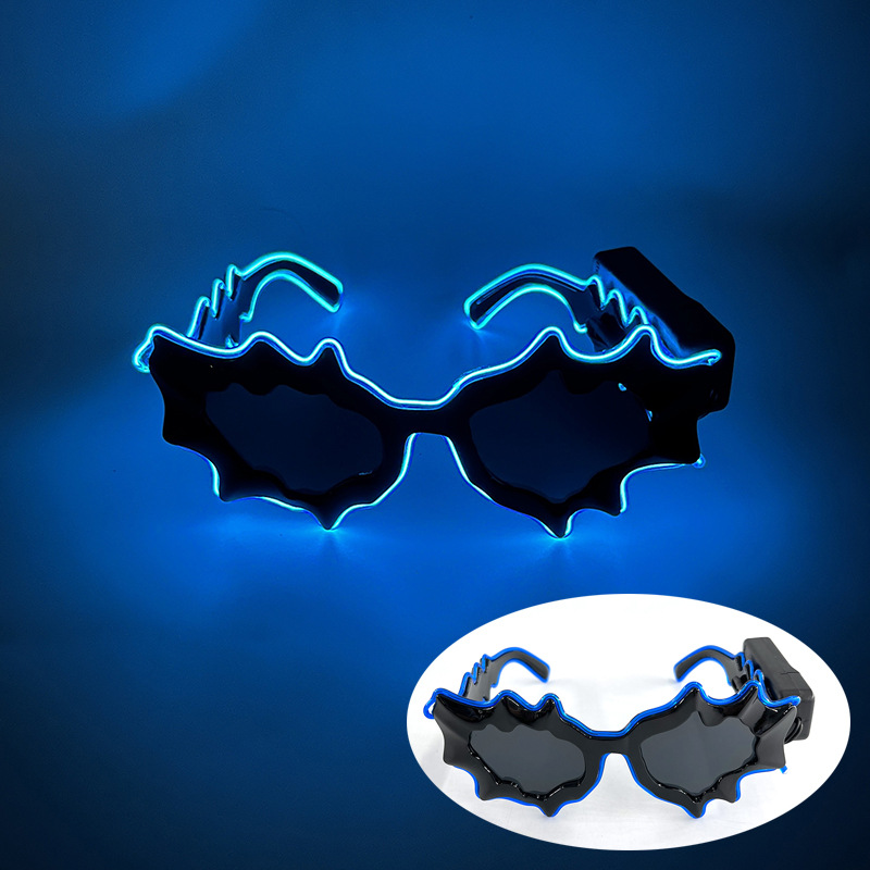 Nueva personalidad extraña irregular LED luminiscente gafas de tinta gafas de onda de moda gafas de sol extrañas props bungee image 13