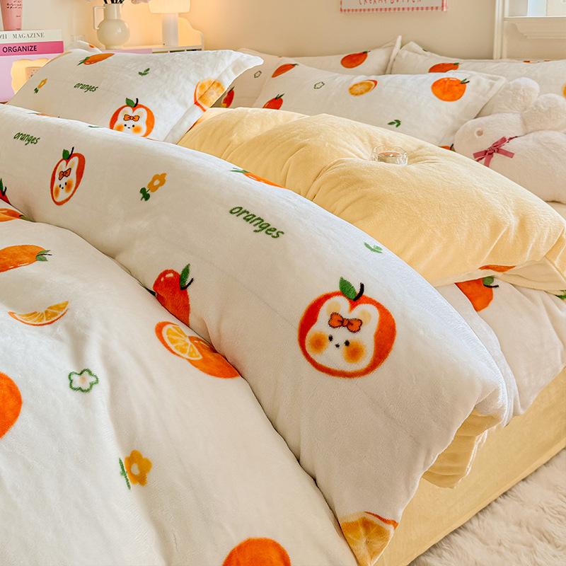 2025 nuevo edredón de seda de leche de una sola pieza de invierno cálido coral 150x200x230 edredón