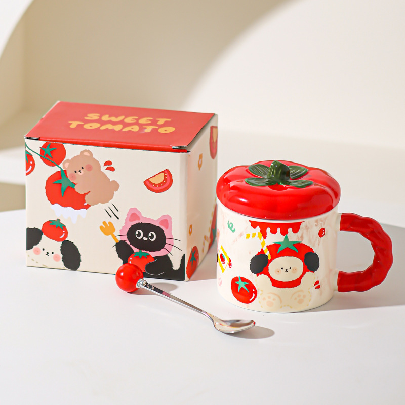 Tazas de cerámica de marcas, tazas de agua lindas, tazas de regalo de cumpleaños con tazas de café cubiertas, tazas de desayuno