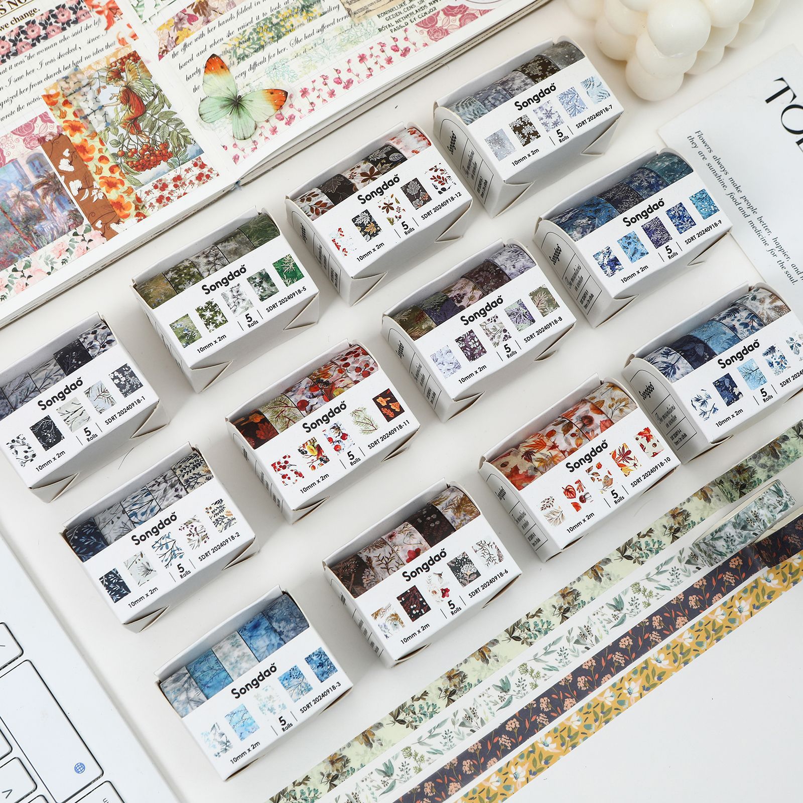 Paper tape, retro base creative set, stickers