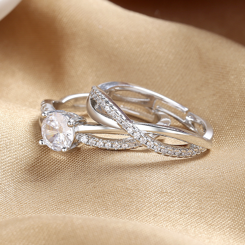 Rings Classification Adjustable Ring Size Ig Style Round Copper Inlay Zircon Rings