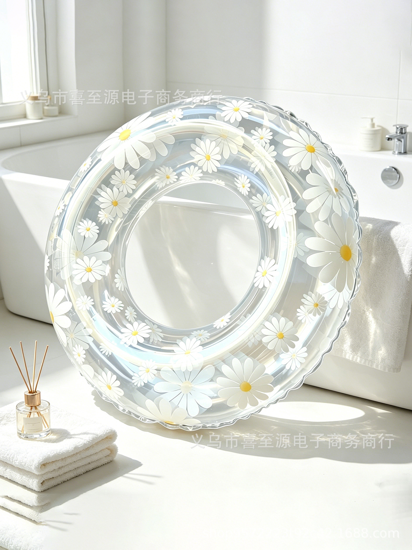 Flotador Axilar Transparente con Lentejuelas para Niños de PVC Inflable y Antivuelco