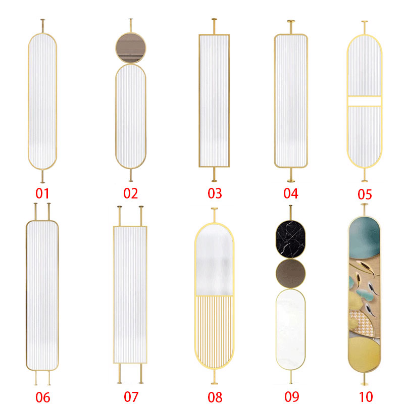 网红北欧轻奢不锈钢长虹玻璃屏风简约隔客餐厅玄关会所艺术装饰