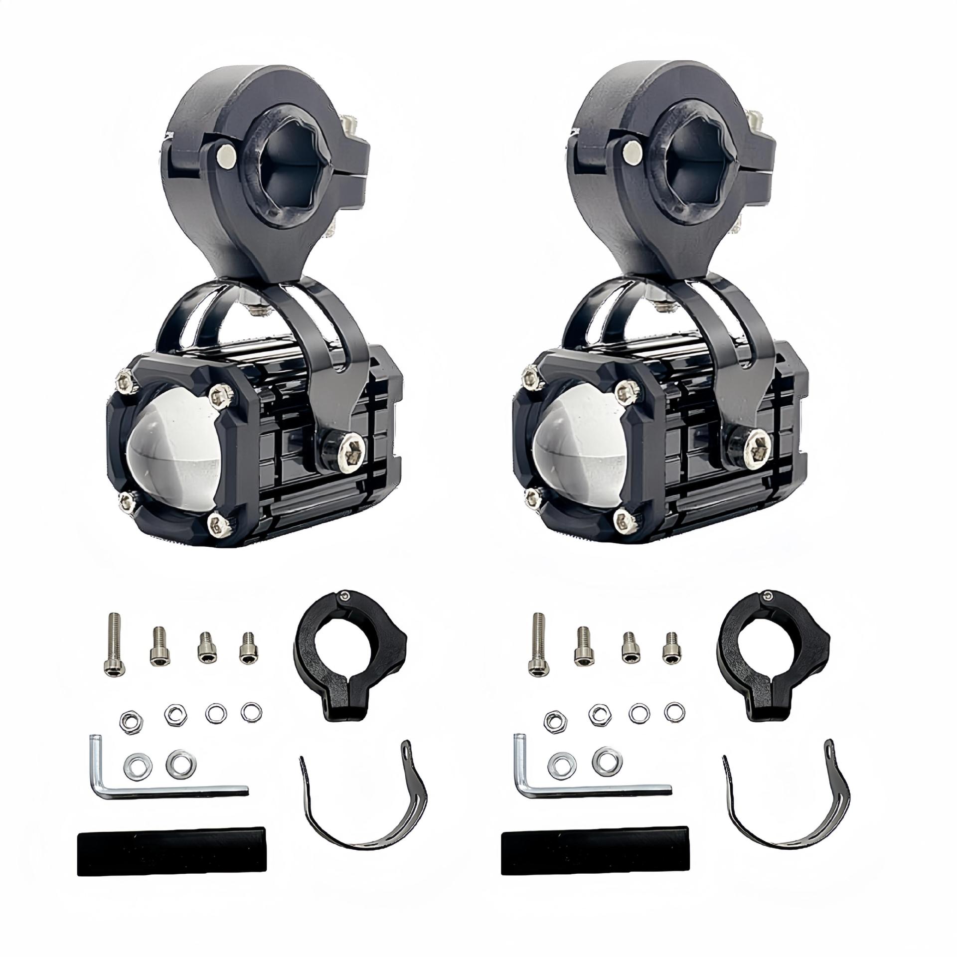 Cross-Border Motorcycle Spotlight Waterproof High-Brightness White and Yellow Light Motorcycle Headlight Square Steel Cannon Electric Vehicle High and Low Beam