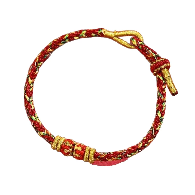 П Birthday charm, woven red rope bracelet, Birthday gift
