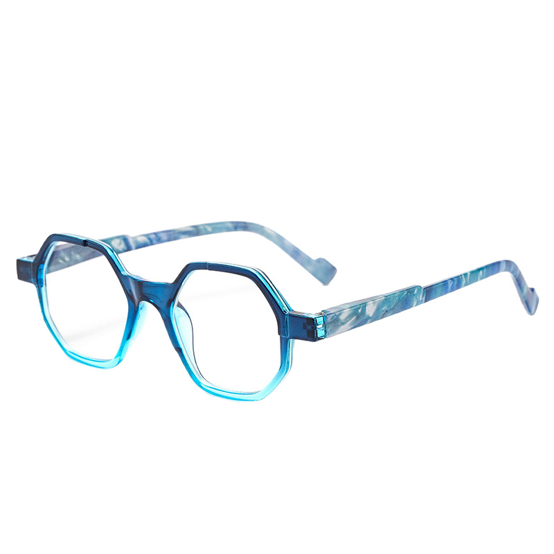 Cross-border PC Reading Glasses With Personalized Design, Gradient Color Glasses, Retro Polygonal Original Frames,_voghion.com