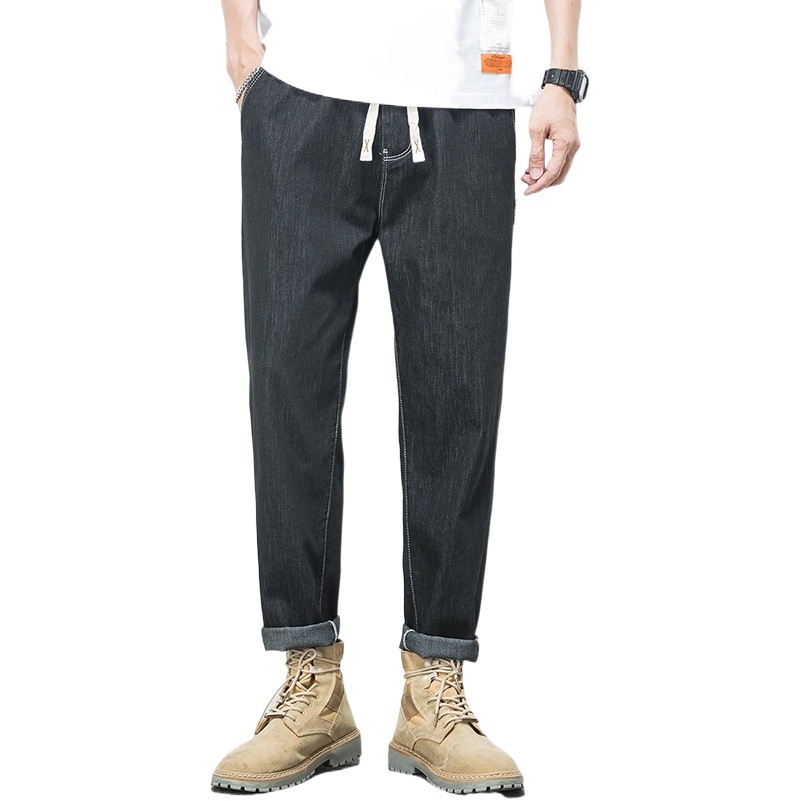 6322 | Plus Size Men's Jeans Men's 2023 Spring and Summer New Mercerized Cotton Harem Pants Fat Man Denim Pants for Men