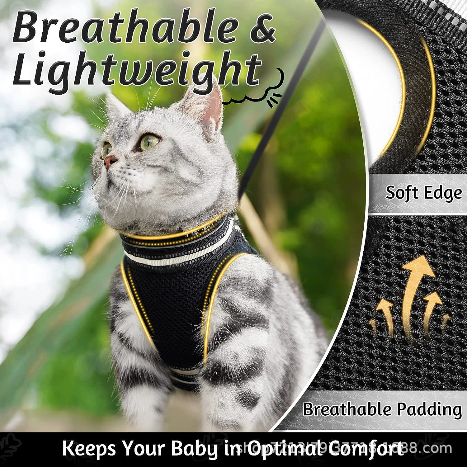 Зоотовары: кошки и кошка дышащие грудные ремни с отражателями, анти-вырыв, кошачья верёвка, кошачий тракционный шнур, маленький собачий грудной ремень