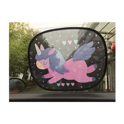 44*35cm Cartoon Sunshade for Side Windows | Unicorn/Underwater World 10 Sun Protection Static Adsorption (Sun shade) - unicorn