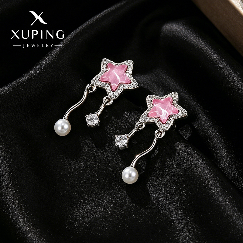 Xuping gemas artificiales temperamento suave viento moca estrellas bordillo pernos de auriculares ins viento dulce y cool personalidad auriculares al por mayor