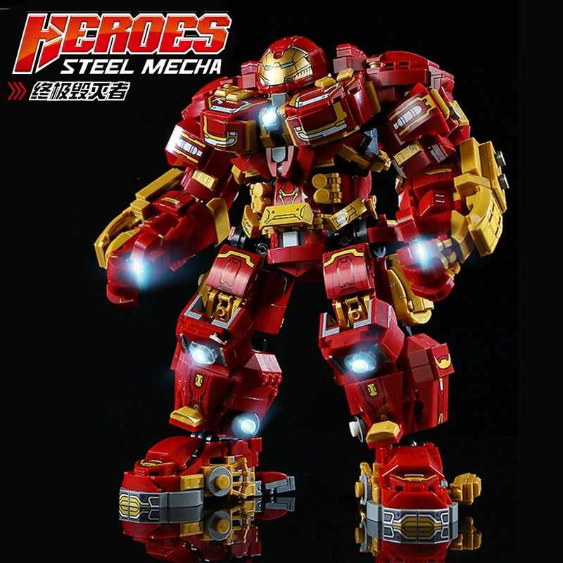 Железный человек Hulkbuster Armor Gundam Mecha Строительные блоки в сборе Marvel Avengers Boy Toy Robot Gift
