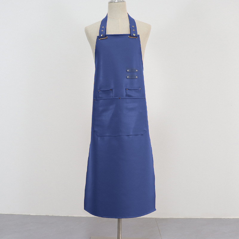 Cuello halter largo ajustable azul