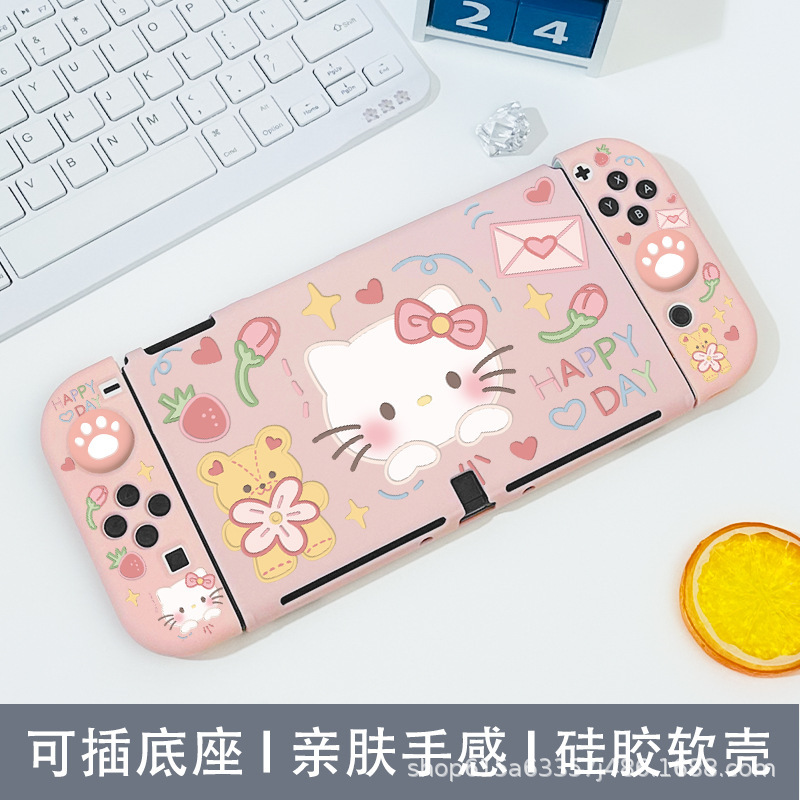 switcholed保护套美乐蒂帕恰狗凯蒂猫主题Switch游戏机防摔保护壳|undefined
