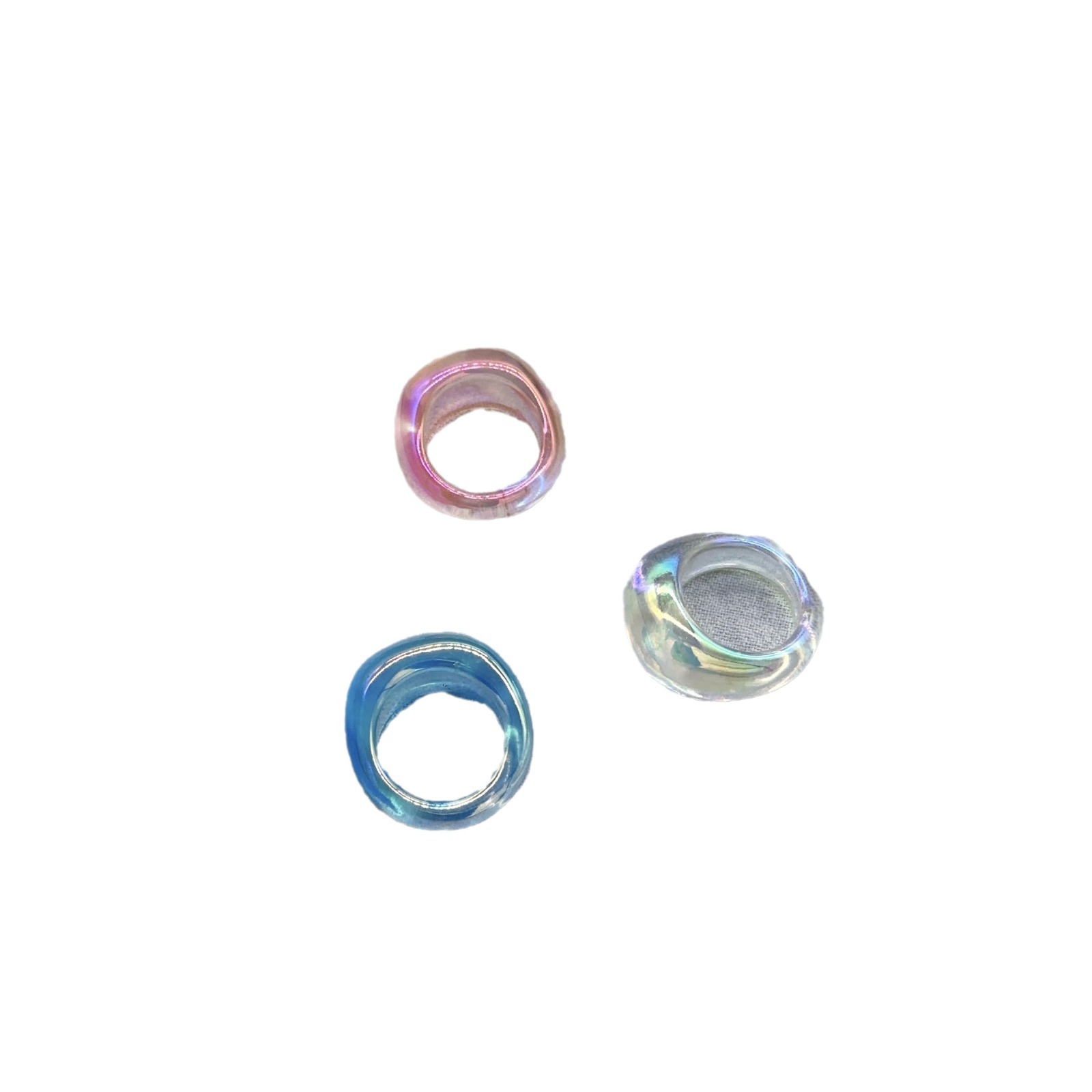 Nuevo japonés y coreano ins estilo neto rojo retro colorido resina acrílico anillo de las mujeres de moda simple estilo frío anillo