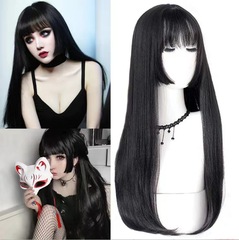 Jellyfish Princess Cut Long Straight Wig for Women, Natural and Realistic Full Head Suit, Internet Celebrity Lolita Style