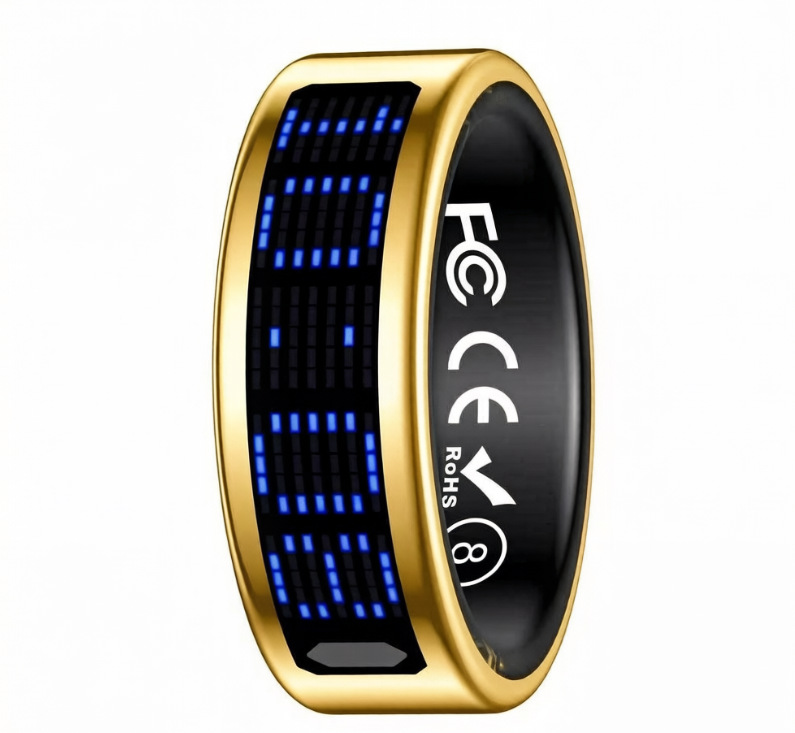 Anillo inteligente con pantalla sr08, monitor de frecuencia cardíaca, oxígeno en sangre, ejercicio, sueño, monitorización de salud, anillo inteligente para ver TikTok