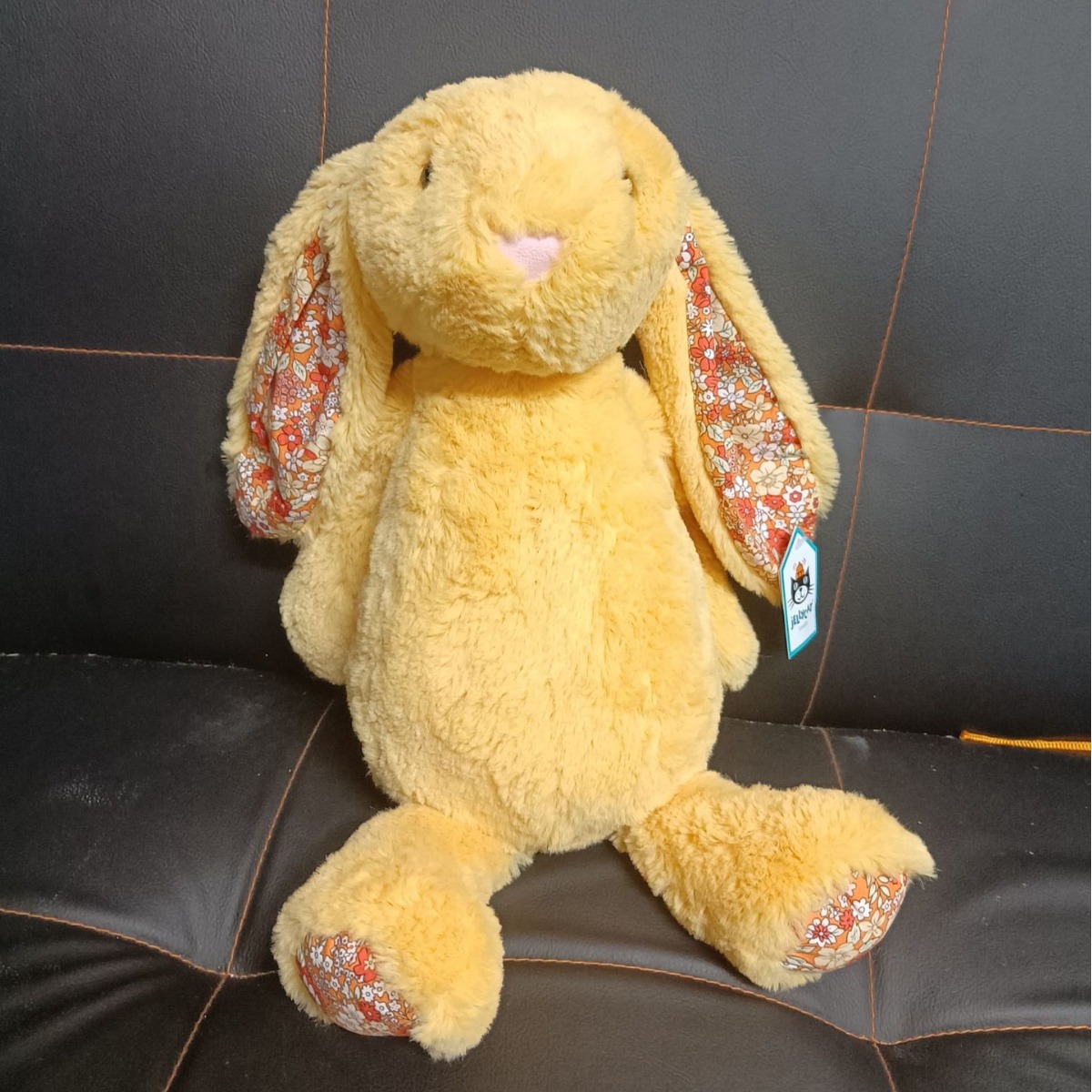 原邦尼兔花布玩偶垂耳兔可愛兔毛絨玩具生日節日禮物可愛