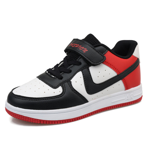 Boys' Shoes 2024 Spring and Autumn New Leather Sports Shoes Medium and Large Children's AJ Shoes Girls' Campus White Shoes Wholesale