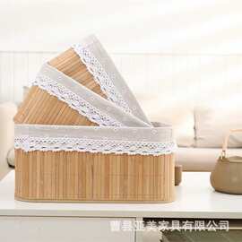 日系可折叠收纳筐茶几遥控器零食收纳盒家居玄关装饰储物篮杂物筐
