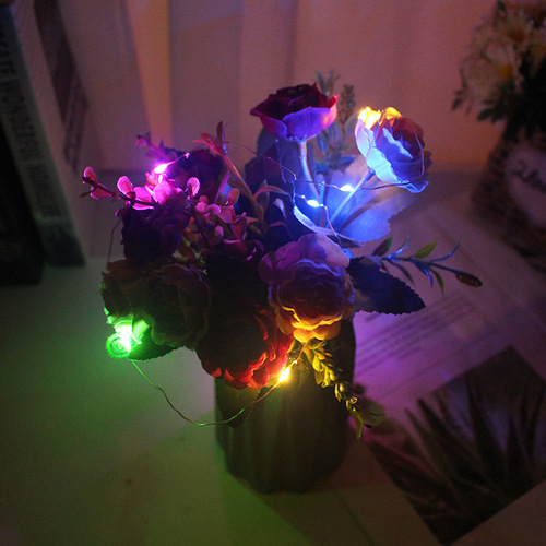 1 meter 10 light warm color LED string light string three-speed flash cake flower decoration light bar accessories gift box string light