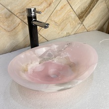 粉紫玉白玉石蜜桃玉花朵盆卫生间洗手盆创意艺术盆组合异形盆批发
