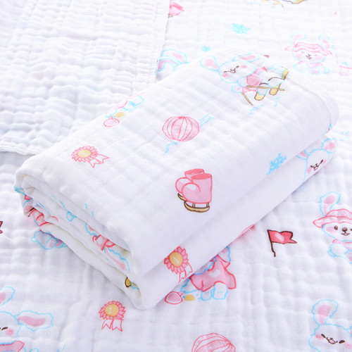 110*110 four-layer gauze baby bath towel high-density bed blanket wrap summer thin children's bath towel wrap
