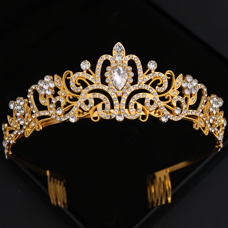 Birthday Festival Crown, Knot Pattern Luxurious Bridal Shiny Women's Adults Crown Knot Alloy Plating Crown