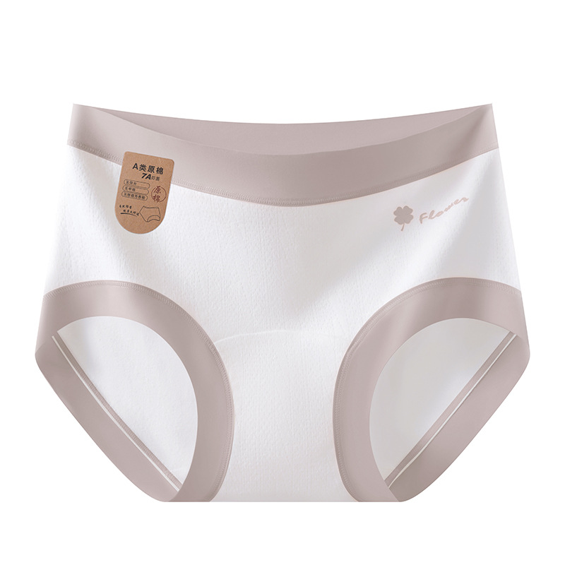 Algodón médico 7A algodón antibacteriano entrepierna larga algodón puro no fluorescente transpirable de alta elasticidad calzoncillos de mujer de cintura media