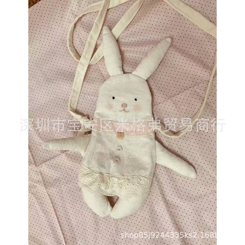 Cotton-Filled Rabbit Mobile Phone Bag, Commuter Canvas Bag, Literary and Versatile, Cute Little White Rabbit Walking Bag, Shoulder Crossbody Bag Cotton-Filled Rabbit Mobile Phone Bag, Commuter Canvas Bag, Literary and Versatile, Cute Little White Rabbit Walking Bag, Shoulder Crossbody Bag
