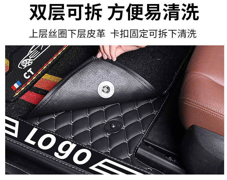 Suitable for overseas RHD right-hand drive vehicles, leather full-coverage floor mats, thickened and non-slip, for sedans and SUVs