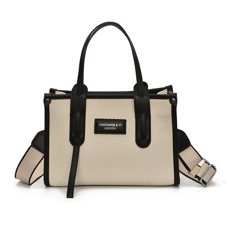 Bolso de gran capacidad para mujer 2025 verano nuevo estilo moda contraste color costura mensajero bolso simple de viaje