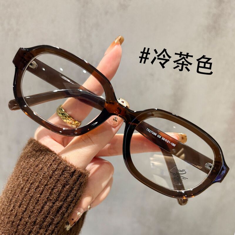 复古文艺风百搭眼镜时尚高清防蓝光眼镜女素颜显脸小大框平光眼镜|undefined