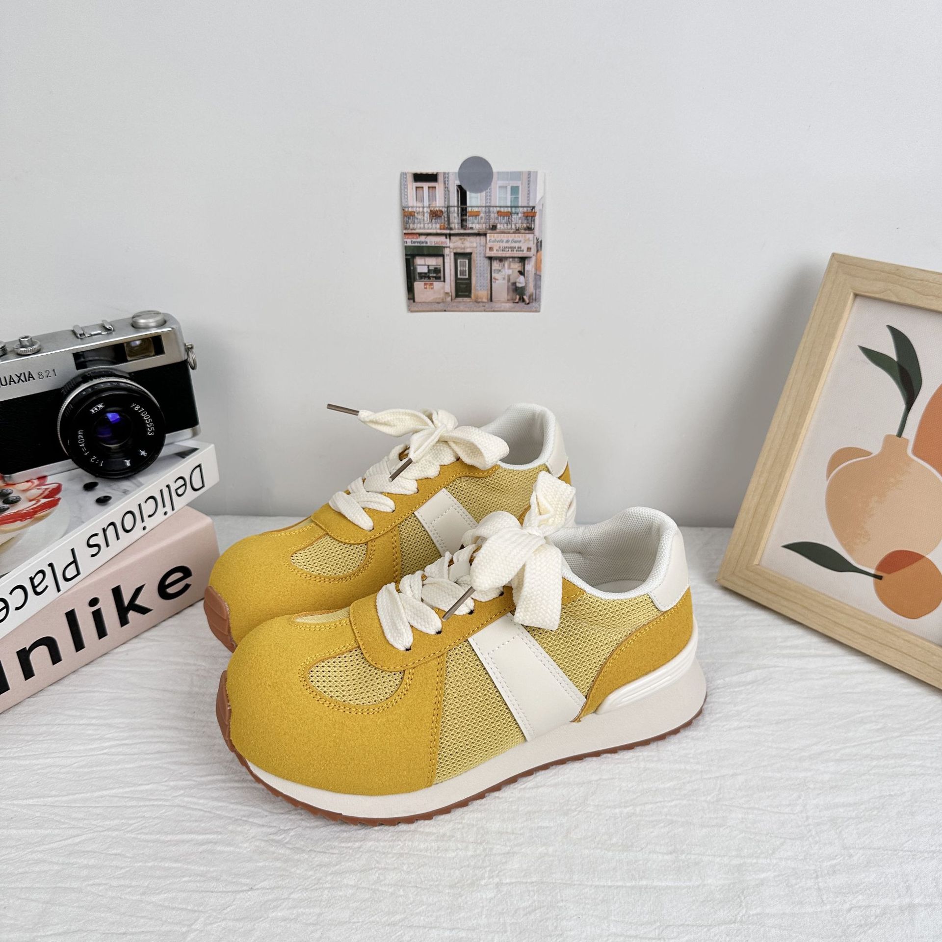 A9916 zapatos americanos Gump2025 verano nuevo estilo versátil retro zapatos de cabeza grande simple ins zapatos de entrenamiento de estilo